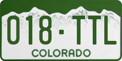 CO license plate 018TTL