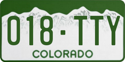 CO license plate 018TTY