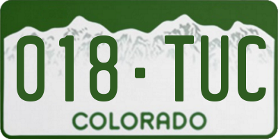 CO license plate 018TUC
