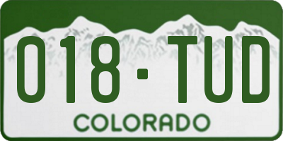 CO license plate 018TUD