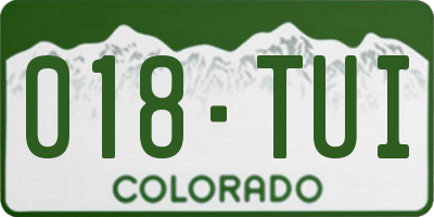 CO license plate 018TUI