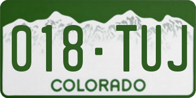 CO license plate 018TUJ