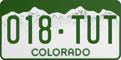 CO license plate 018TUT