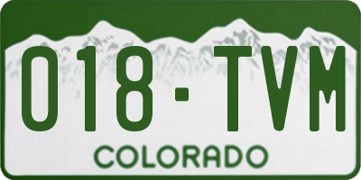 CO license plate 018TVM