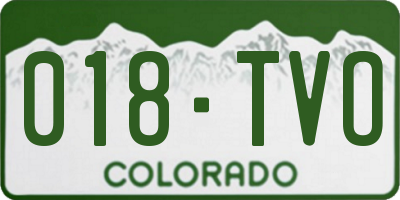 CO license plate 018TVO