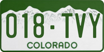 CO license plate 018TVY