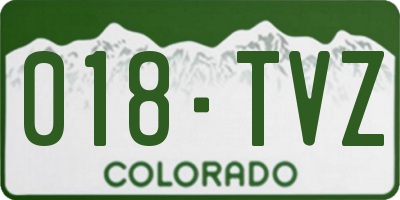 CO license plate 018TVZ