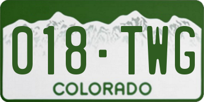 CO license plate 018TWG