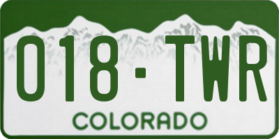 CO license plate 018TWR