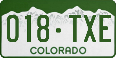 CO license plate 018TXE