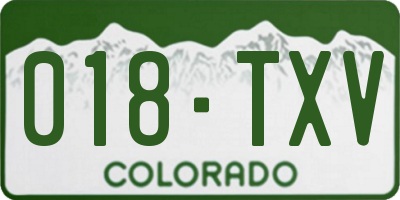 CO license plate 018TXV