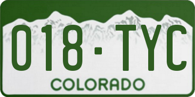 CO license plate 018TYC