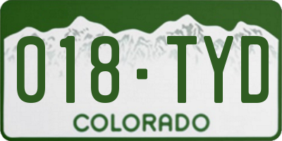 CO license plate 018TYD