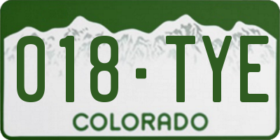CO license plate 018TYE