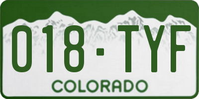 CO license plate 018TYF