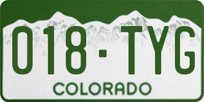 CO license plate 018TYG