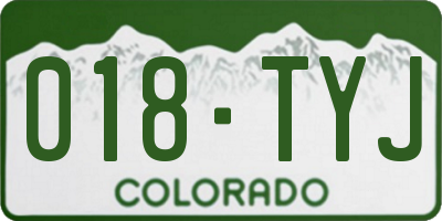 CO license plate 018TYJ