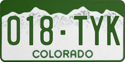 CO license plate 018TYK