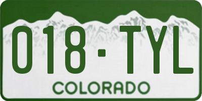 CO license plate 018TYL