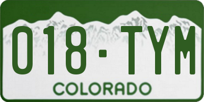 CO license plate 018TYM