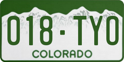 CO license plate 018TYO