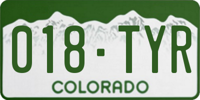 CO license plate 018TYR