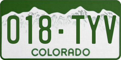 CO license plate 018TYV