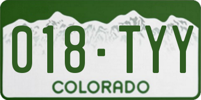 CO license plate 018TYY