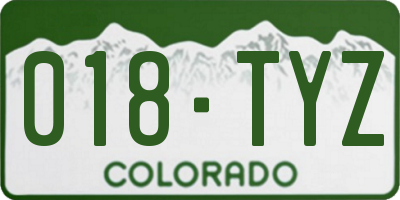 CO license plate 018TYZ