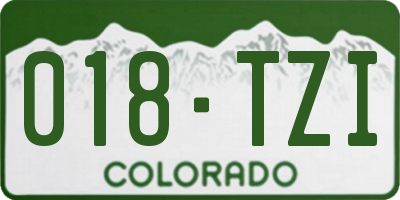 CO license plate 018TZI