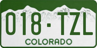 CO license plate 018TZL