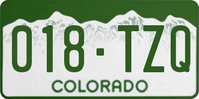 CO license plate 018TZQ