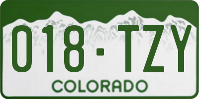CO license plate 018TZY