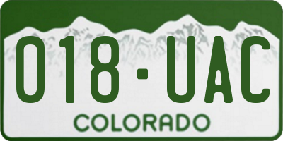 CO license plate 018UAC