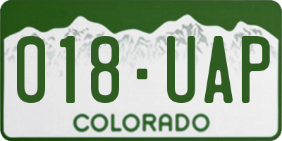 CO license plate 018UAP