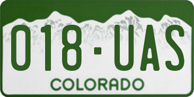 CO license plate 018UAS