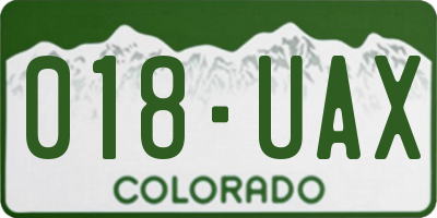 CO license plate 018UAX