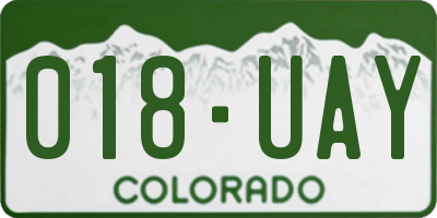 CO license plate 018UAY