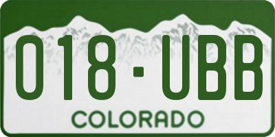 CO license plate 018UBB