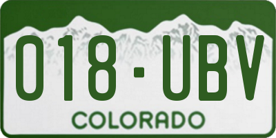 CO license plate 018UBV