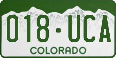 CO license plate 018UCA