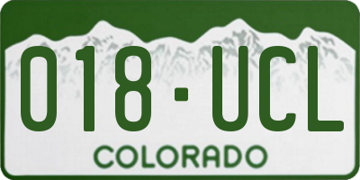 CO license plate 018UCL