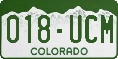 CO license plate 018UCM