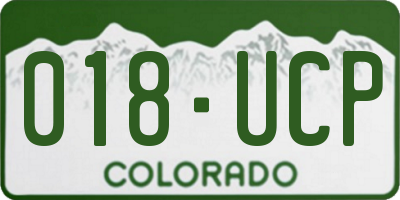 CO license plate 018UCP