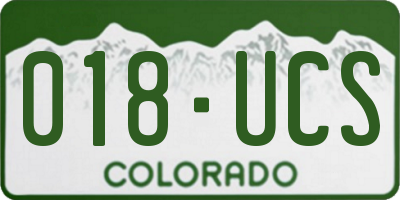 CO license plate 018UCS