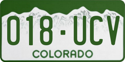 CO license plate 018UCV