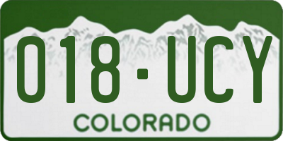 CO license plate 018UCY