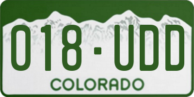 CO license plate 018UDD