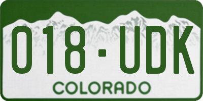 CO license plate 018UDK