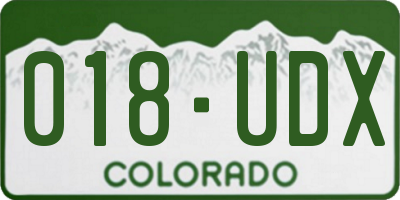 CO license plate 018UDX